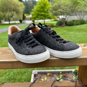 Italian Wool Sneaker, Leather inner sole and lining Euro Size 38, Charcoal